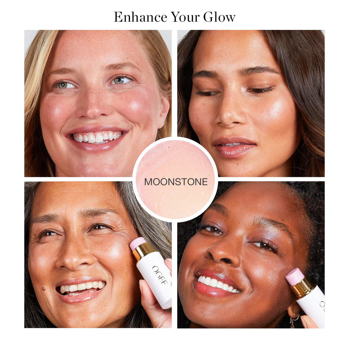 Ogee Sculpted Face Stick Moonstone swatch on skin