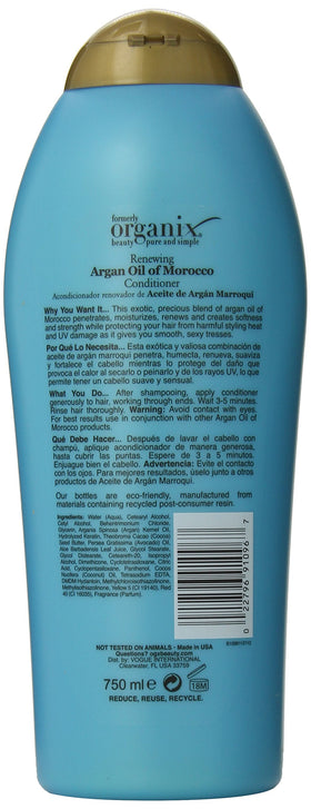 OGX Argan Oil Conditioner back view with ingredient details