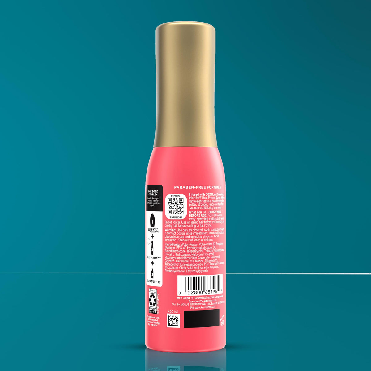 OGX Bond Protein Repair Heat Protect Spray 450°F lifestyle scene