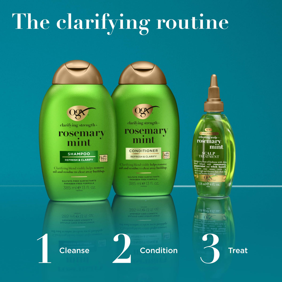 OGX Clarifying Strength Shampoo lathering in hands