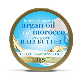 OGX Hydrate & Repair Argan Oil Creamy Hair Butter texture close-up