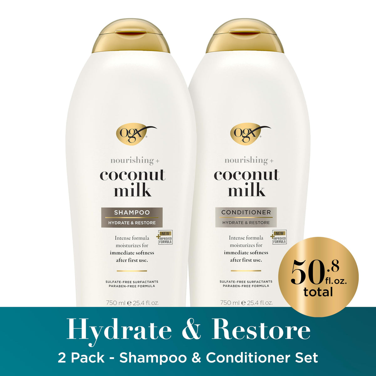 OGX Nourishing + Coconut Milk Conditioner 25.4 fl oz front view
