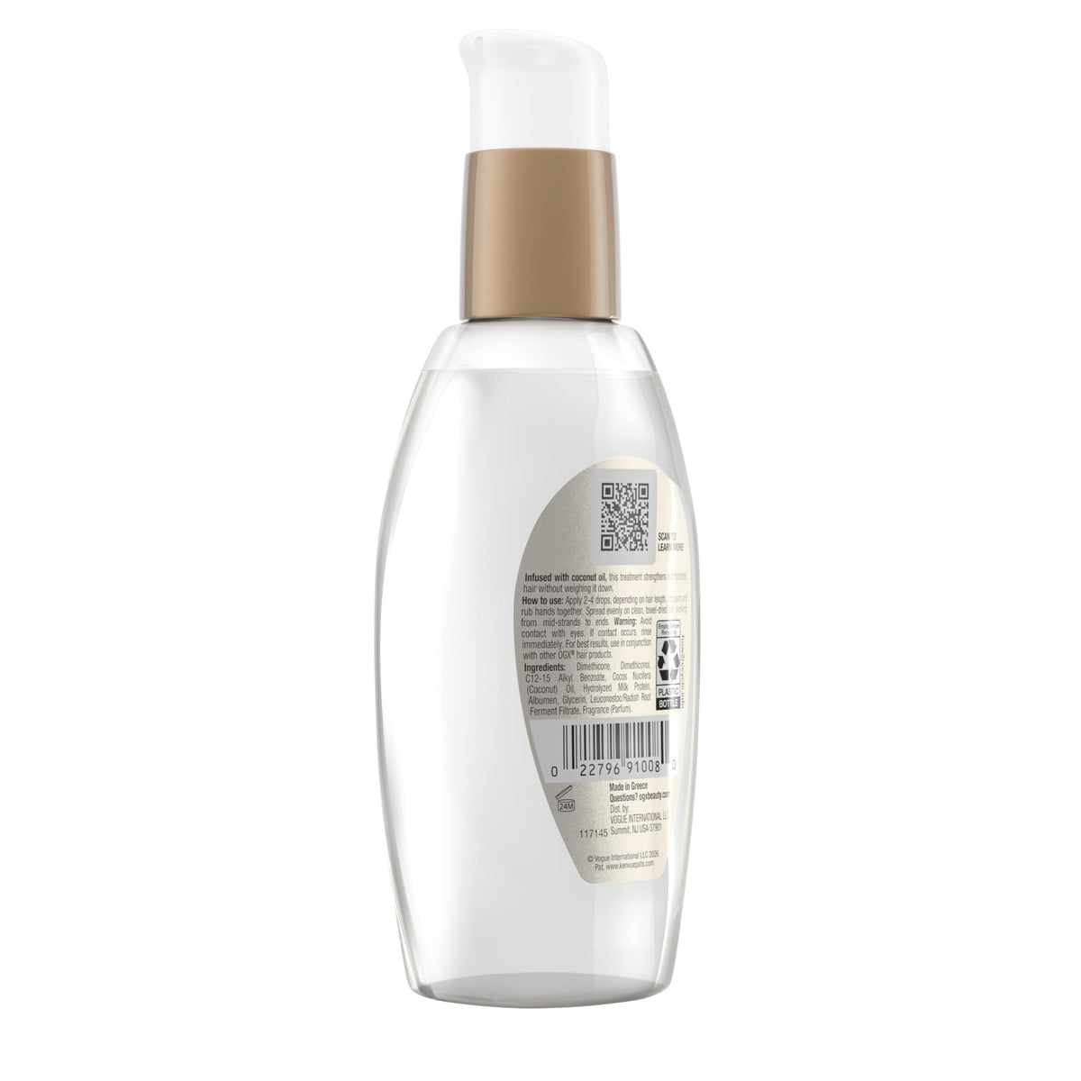 OGX Nourishing Coconut Milk Hair Serum application on hair