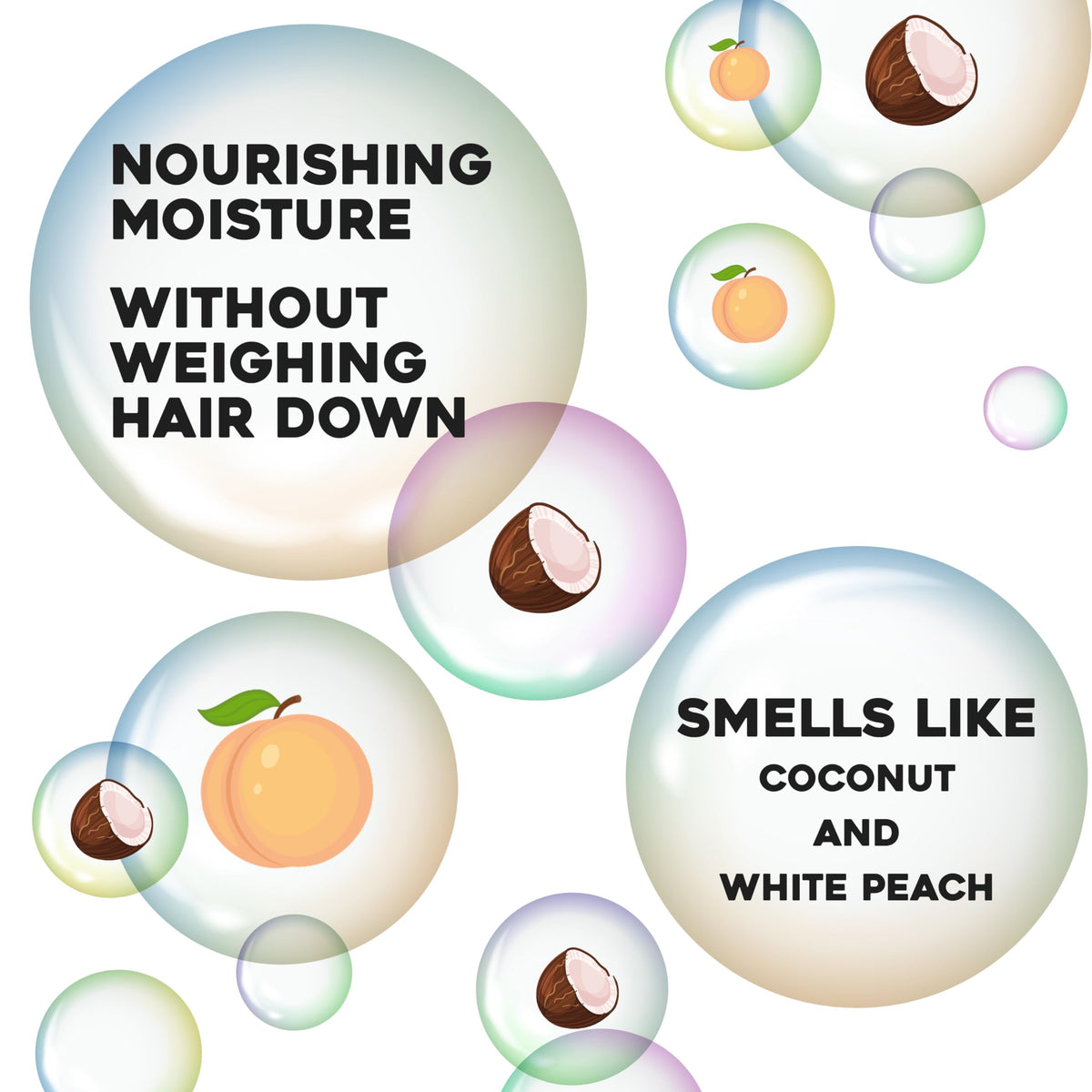 OGX Nourishing Coconut Milk Hair Serum bottle with coconut and peach