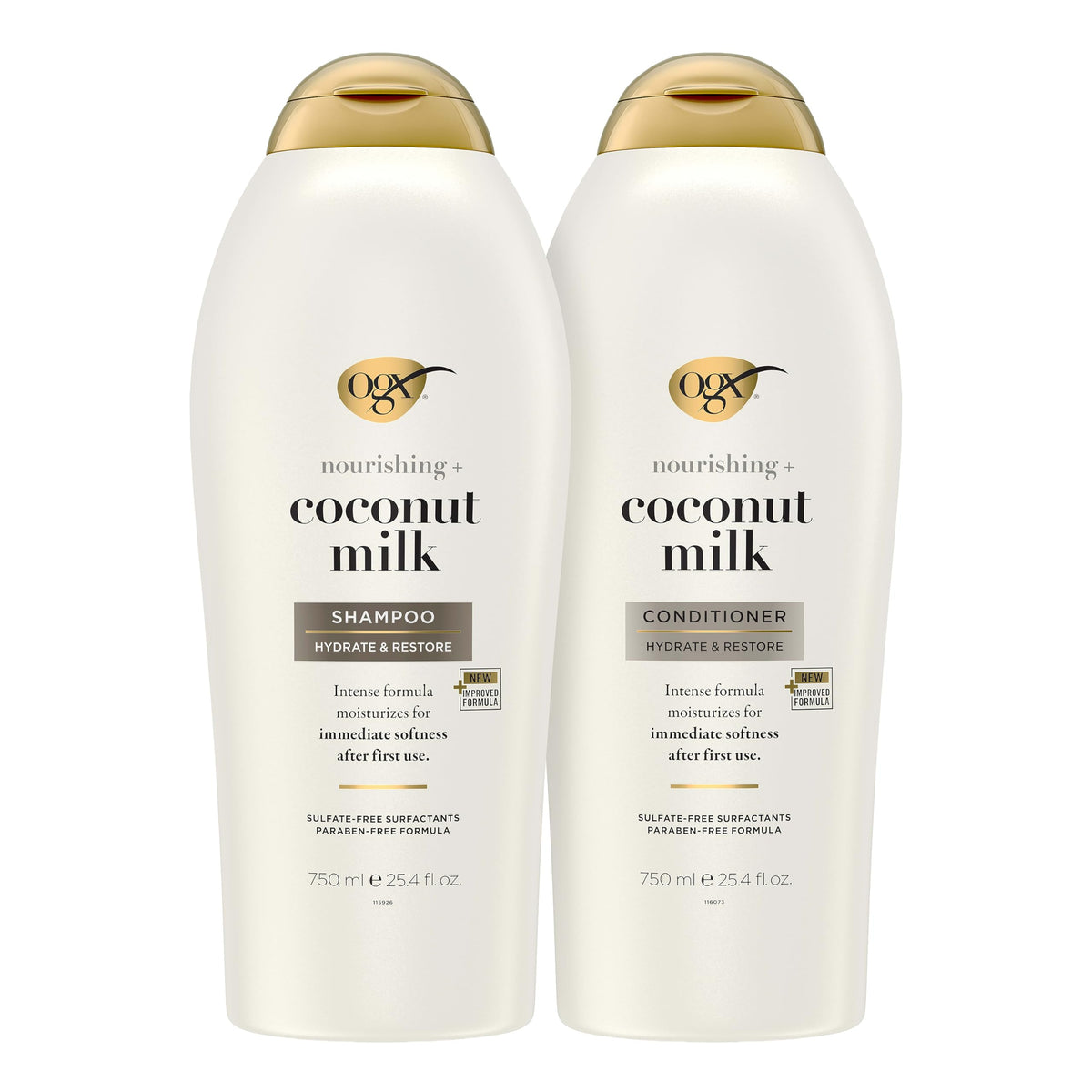 OGX Nourishing + Coconut Milk Shampoo 25.4 fl oz front view