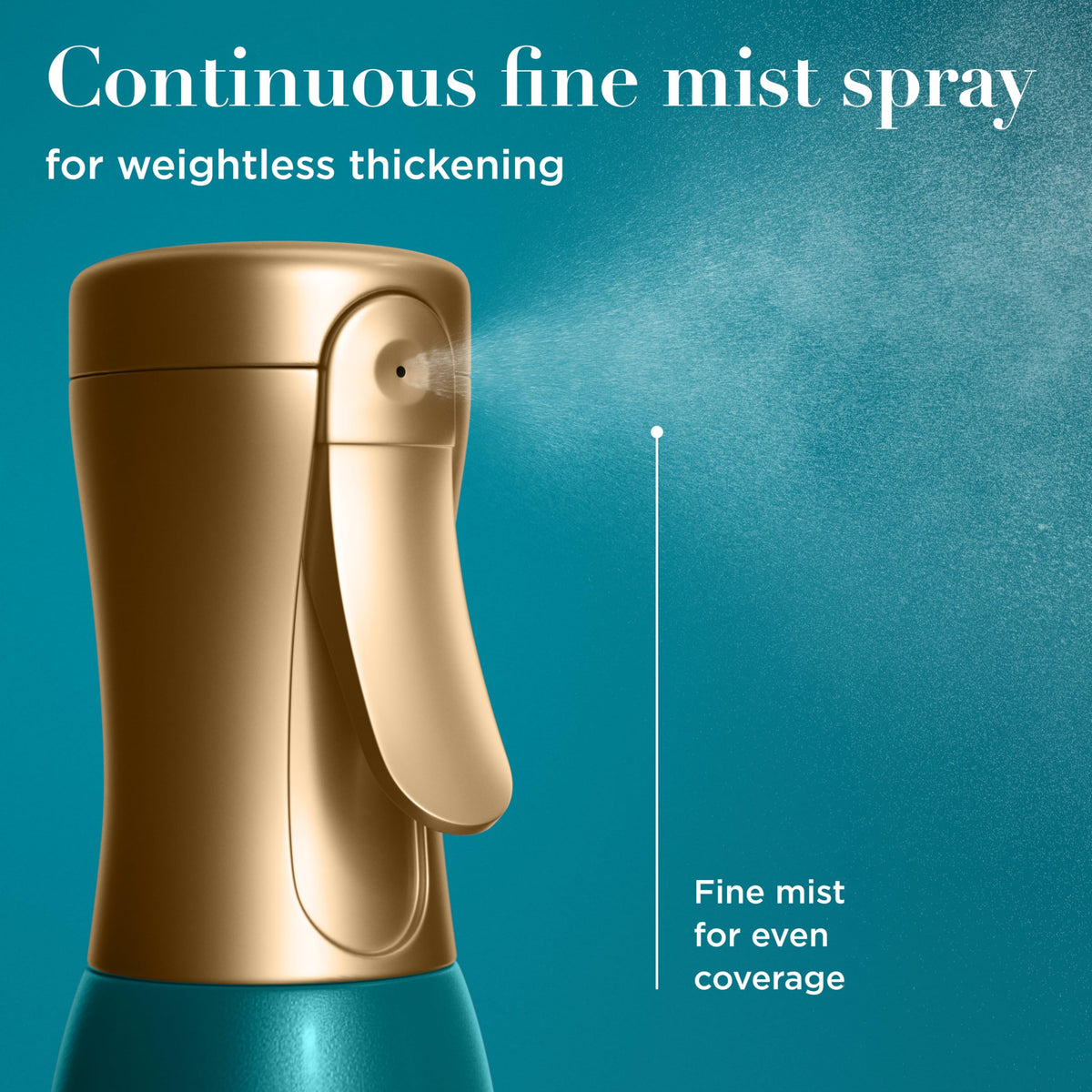 OGX ProGrowth + Peptide Serum Mist on a bathroom counter