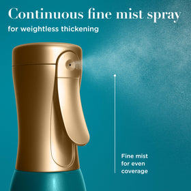 OGX ProGrowth + Peptide Serum Mist on a bathroom counter