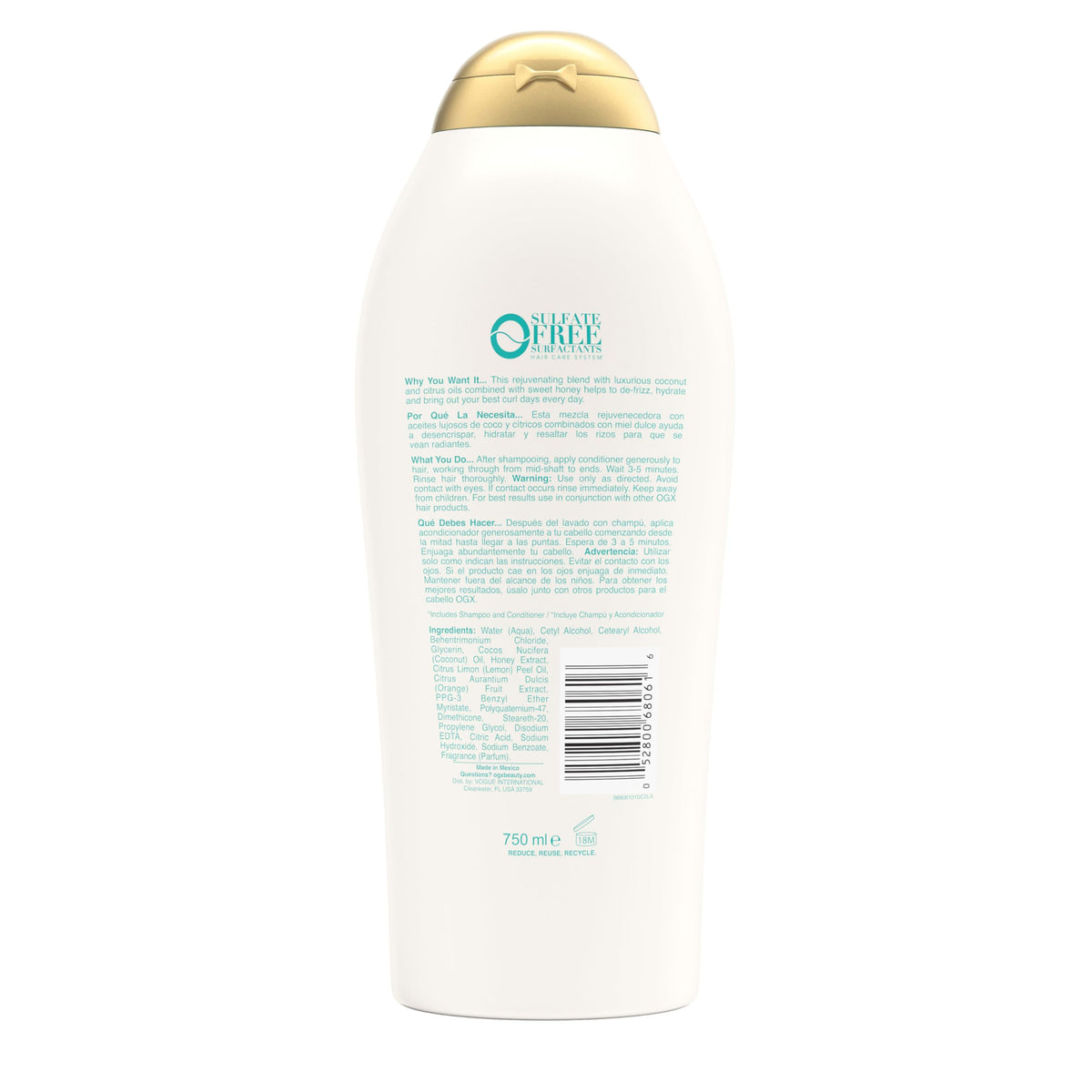 OGX Quenching + Coconut Curls Conditioner lid open