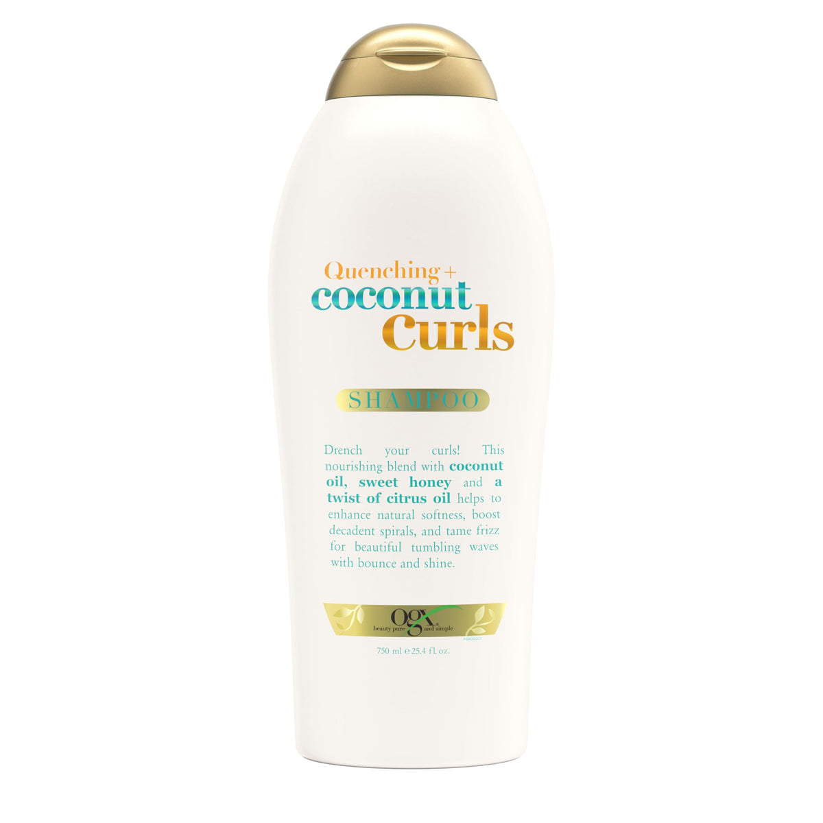 OGX Quenching + Coconut Curls Shampoo 25.4 fl oz front view