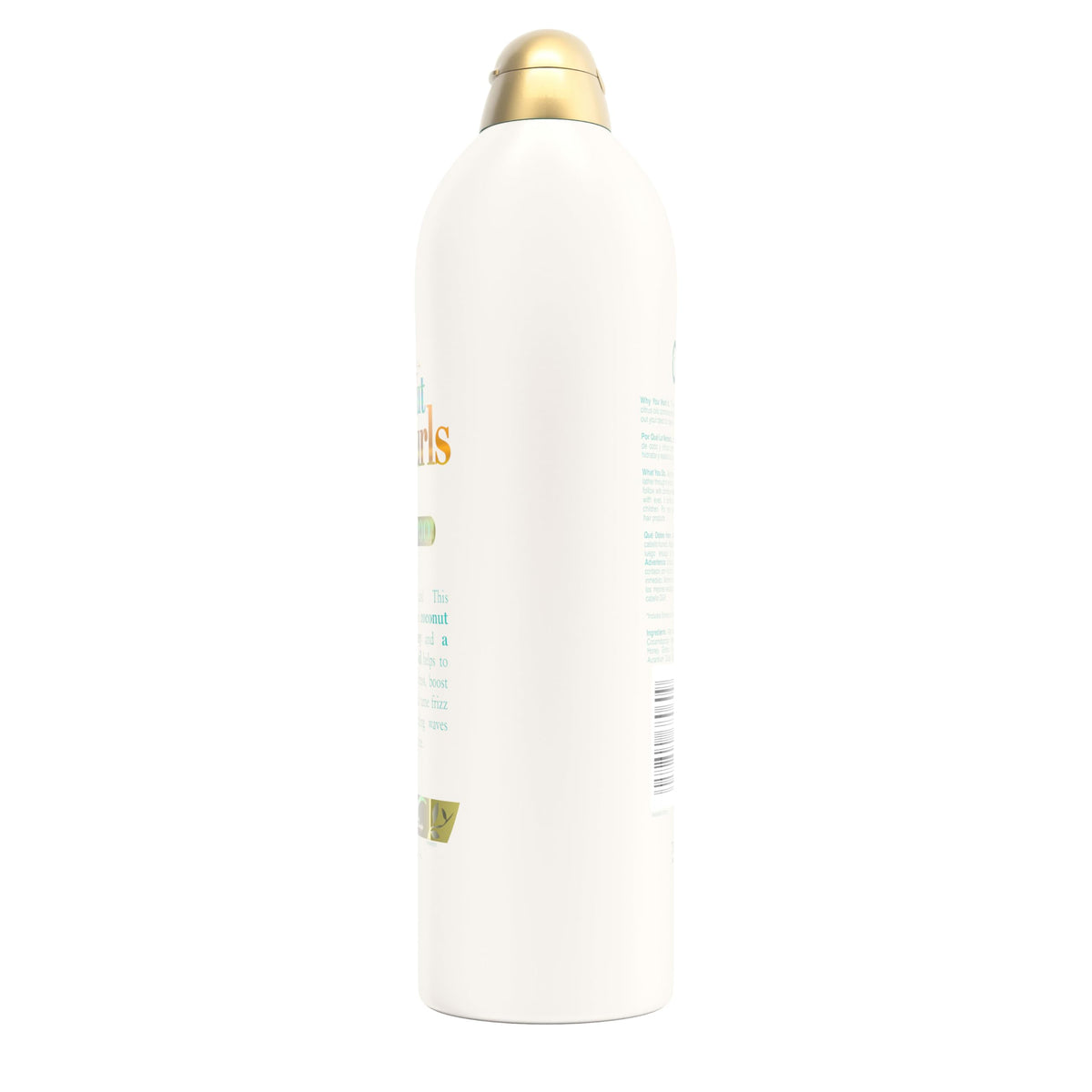 OGX Quenching + Coconut Curls Shampoo with tropical background