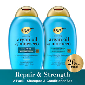 OGX Renewing + Argan Oil of Morocco Conditioner front view, 13 fl oz