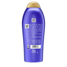 OGX Thick & Full Biotin & Collagen Conditioner with floral background