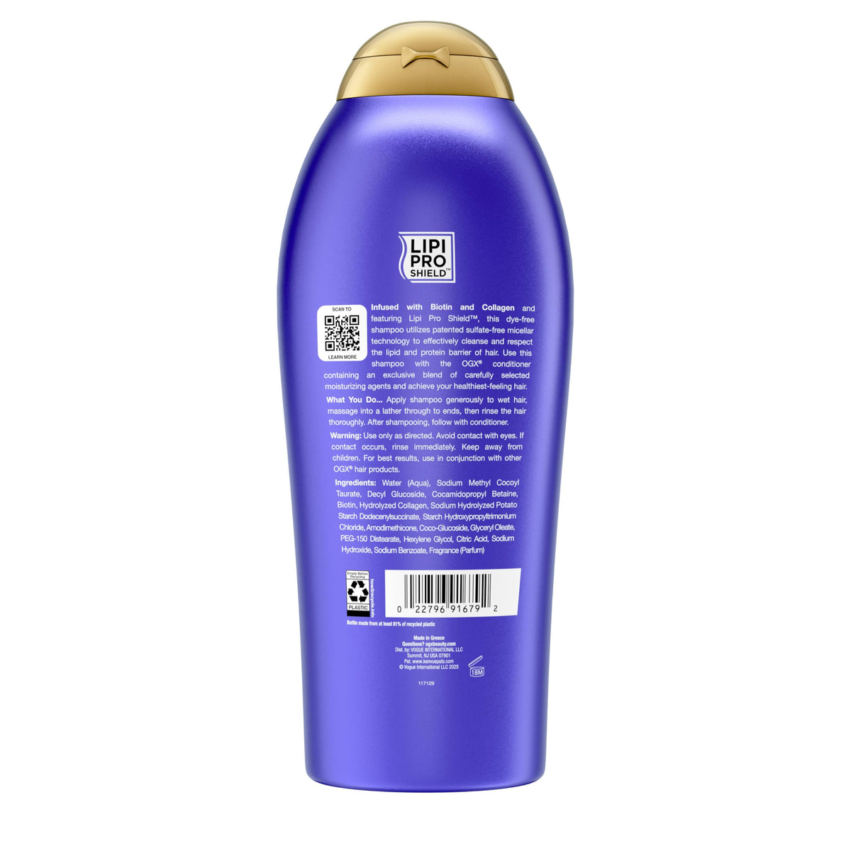 OGX Thick & Full Biotin & Collagen Shampoo cap open