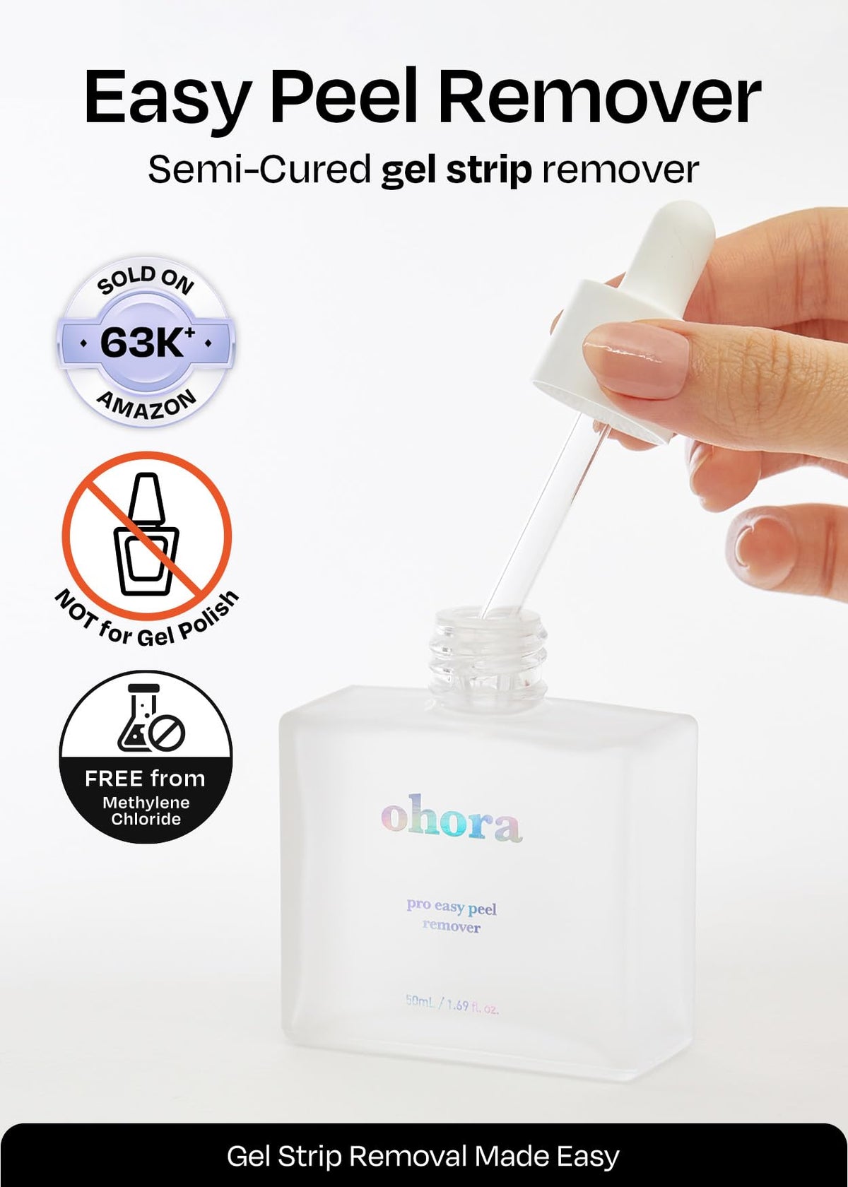 ohora Care Easy Peel Remover bottle side view