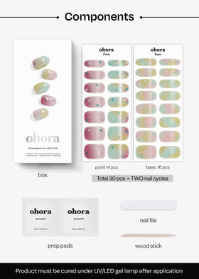 ohora Gel Nail Strips packaging with product details