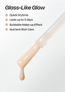 ohora Nail Strengthener Earl Grey 15 mL in use during manicure