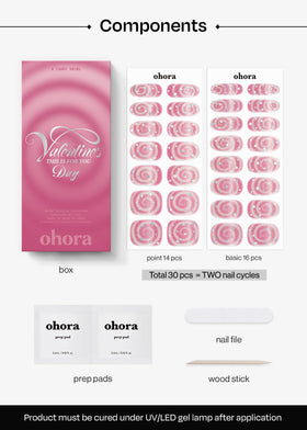 ohora nail strips displayed with wooden stick