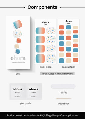 ohora nail wraps under UV lamp