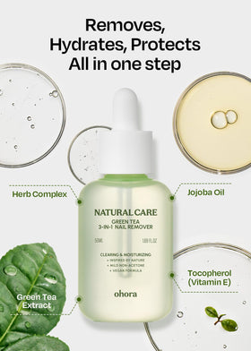 ohora Natural Care Green Tea Nail Remover packaging display