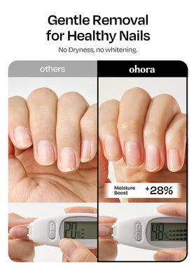 ohora Natural Care Nail Remover application on nails