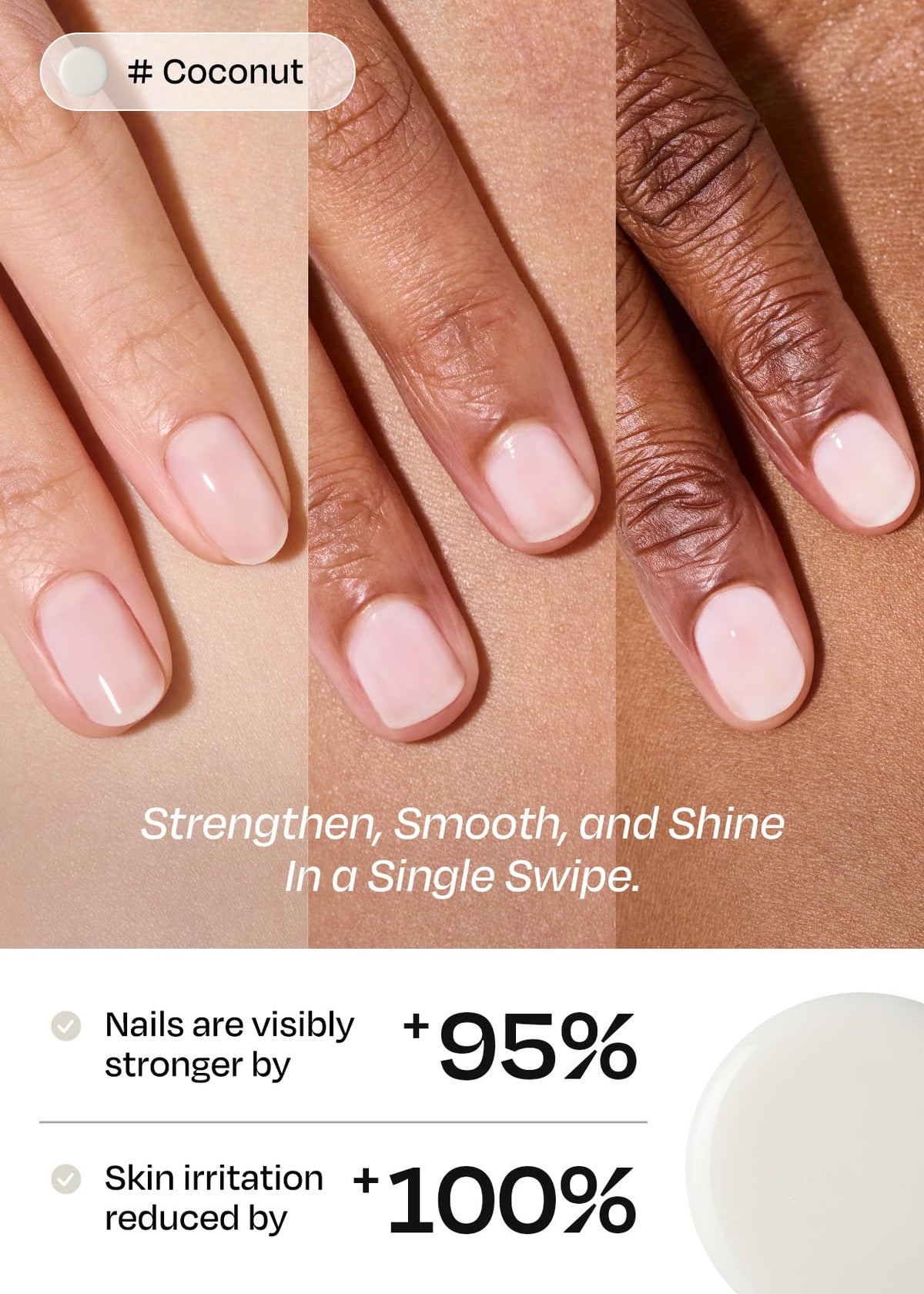 ohora Natural Glow Milk Syrup Nail Strengthener 15 mL Coconut bottle with cap