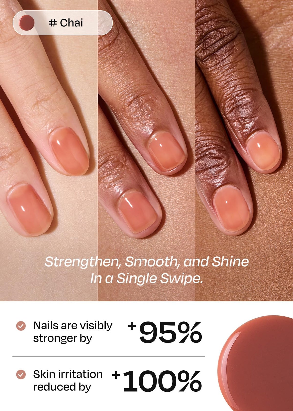 ohora Natural Glow Milk Syrup Nail Strengthener Chai 15 mL back view