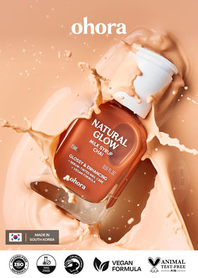 ohora Natural Glow Milk Syrup Nail Strengthener Chai 15 mL on a nail care table