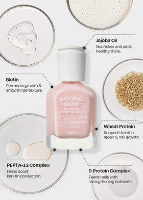 ohora Natural Glow Milk Syrup Nail Strengthener Cherry Blossom lifestyle scene