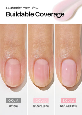 ohora Natural Glow Milk Syrup Nail Strengthener Cherry Blossom with nail tools