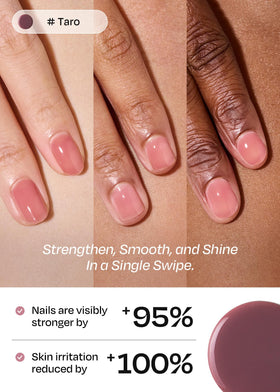 ohora Natural Glow Milk Syrup Nail Strengthener Taro bottle with glossy finish