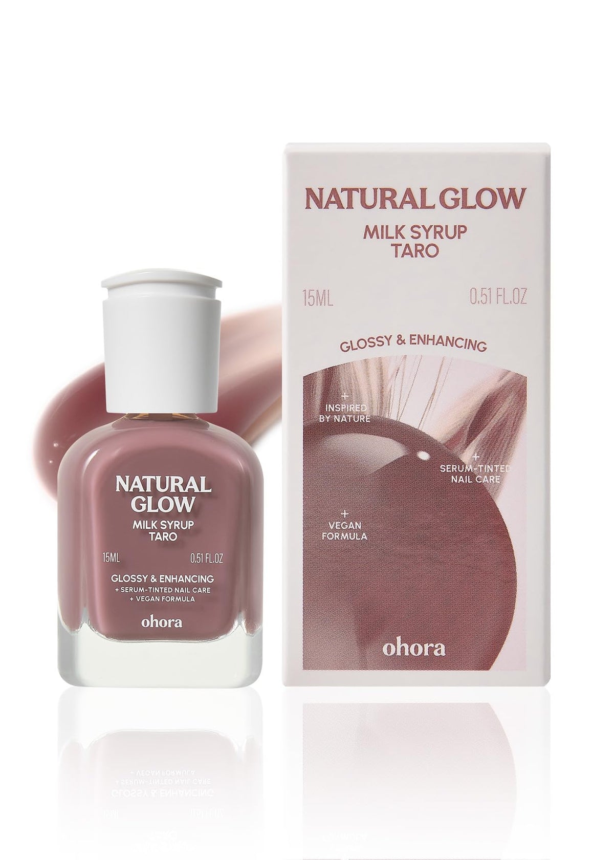ohora Natural Glow Milk Syrup Nail Strengthener Taro front view