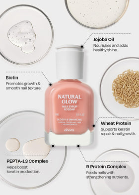 ohora Natural Glow Milk Syrup Nail Strengthener with rosehip ingredients