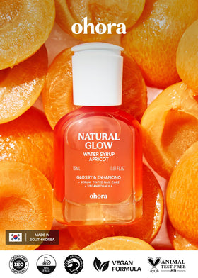ohora Natural Glow Water Syrup Nail Strengthener 15 mL Apricot packaging