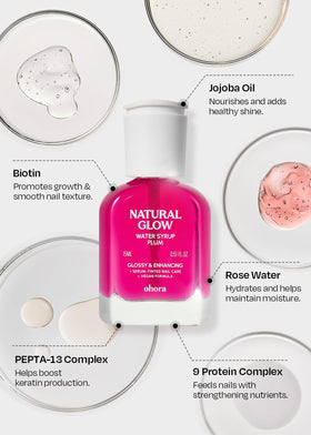 ohora Natural Glow Water Syrup Nail Strengthener close-up of texture