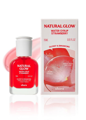 ohora Natural Glow Water Syrup Nail Strengthener Strawberry 15 mL front view