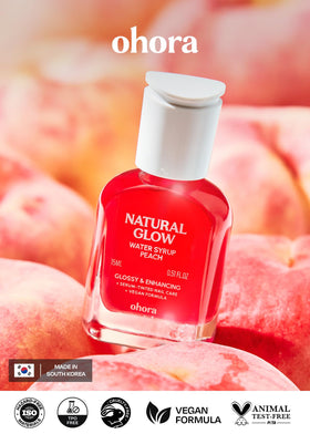 ohora Natural Glow Water Syrup Nail Strengthener texture on nails
