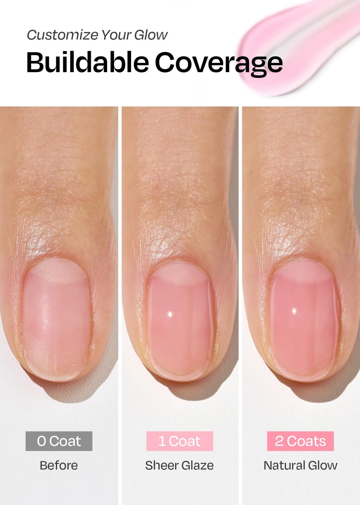 ohora Natural Glow Water Syrup Nail Strengthener with glossy finish