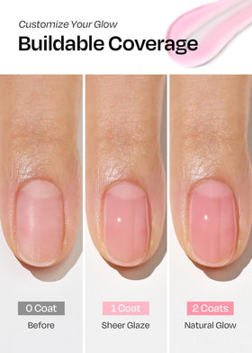 ohora Natural Glow Water Syrup Nail Strengthener with glossy finish