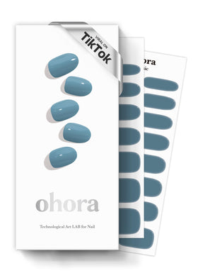 ohora Semi Gel Nail Strips blue solid front view