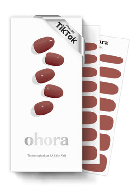 ohora Semi Gel Nail Strips brown model front view