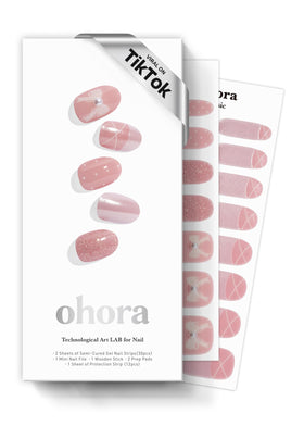 ohora Semi Gel Nail Strips Christmas Set front view with festive designs