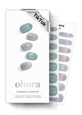 ohora Semi Gel Nail Strips Christmas Set Red Chrome and Joy front view