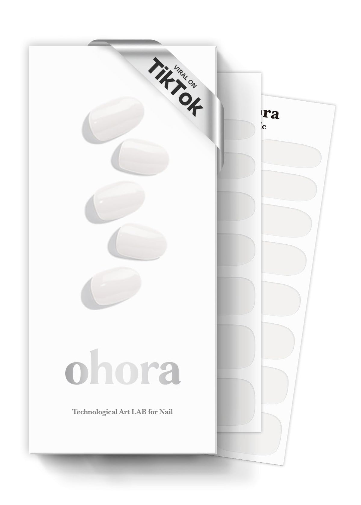 ohora Semi Gel Nail Strips Clean White front view