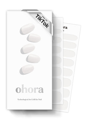 ohora Semi Gel Nail Strips Clean White front view