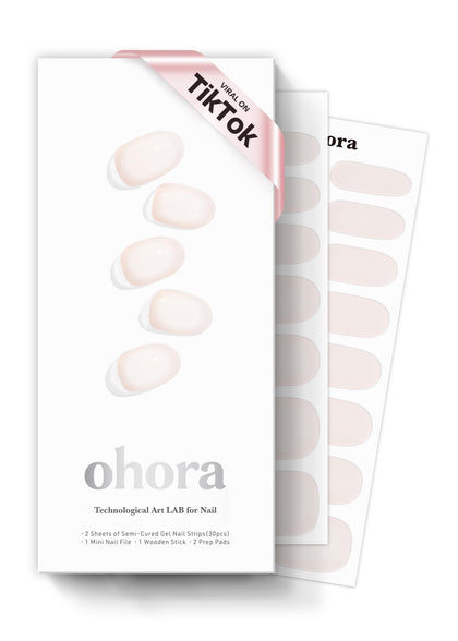 ohora Semi Gel Nail Strips Coconut Jelly packaging front view