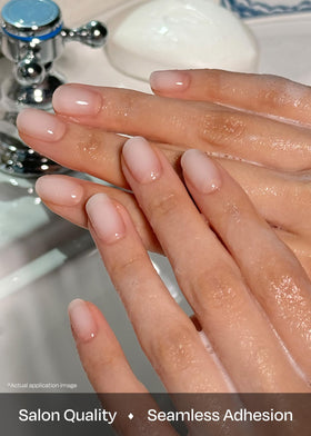 ohora Semi Gel Nail Strips Coconut Jelly wooden stick close-up
