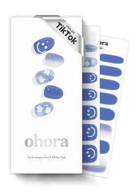 ohora Semi Gel Nail Strips Cotton Cloud blue front view
