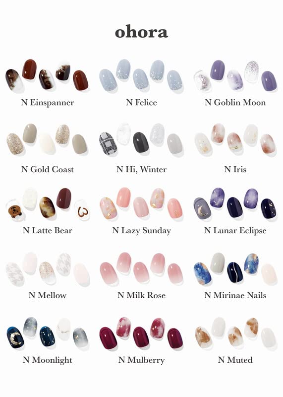 ohora Semi Gel Nail Strips displayed with glitter effect