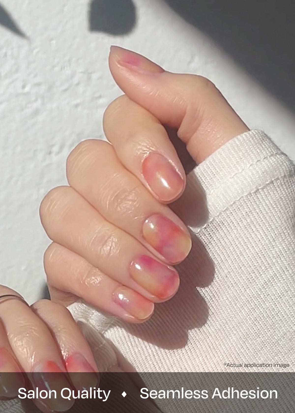 ohora Semi Gel Nail Strips Floral Fantasy application process