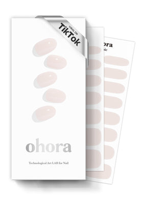 ohora Semi Gel Nail Strips in nude colour, front view